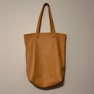 BAGGU PEACH LEATHER TOTE